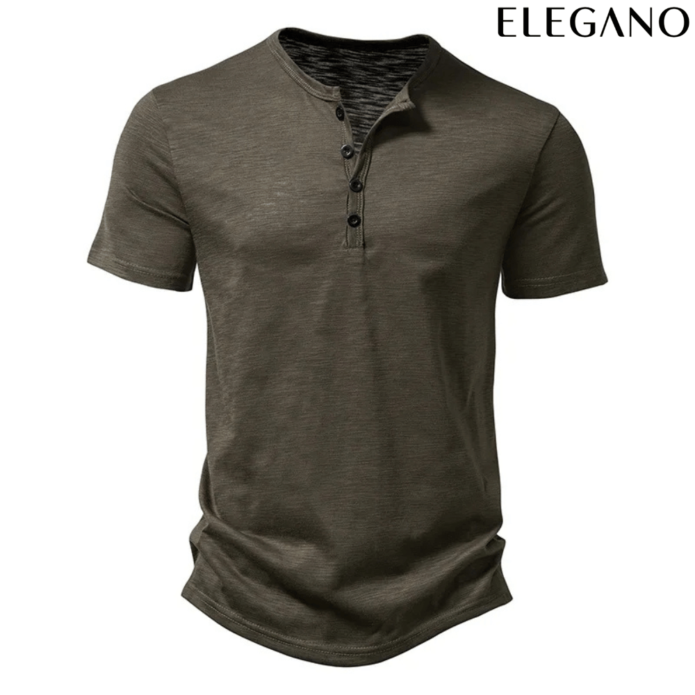 Camisa Masculina de Botão Henley.