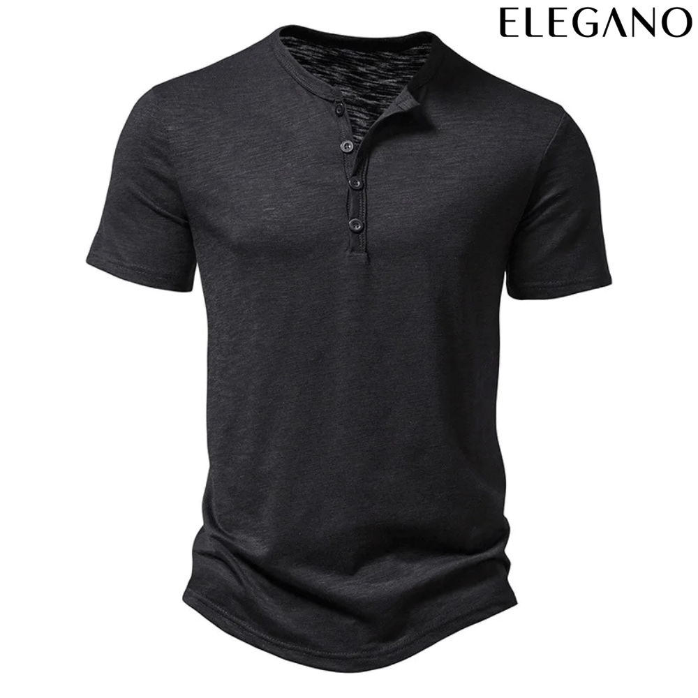 Camisa Masculina de Botão Henley.